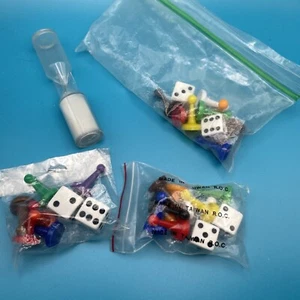 Vintage Board Game Replacement Pieces Parts Pawns Movers Dice Timer Lot - Picture 1 of 5