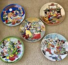 Four Disney Collection Christmas Plates~ One Groiler collectible plate