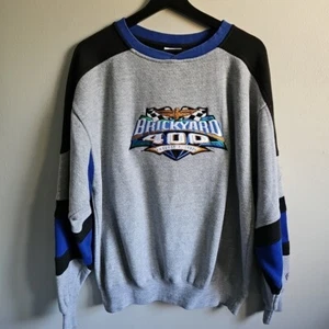 VTG Brickyard 400 1997 Size Large Gray and Black Crew Neck Sweatshirt - Picture 1 of 8