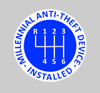 Millennial Anti-Theft Device 3" Sticker Blue