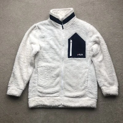 Chaqueta polar Fila Deep Pile Sherpa blanca talla M para mujer Foto 1 de 4