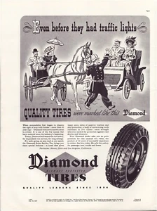 Print Ad Diamond Tires 1937 Horse Carriage Full Page Large Magazine 10.5"x13.5" - Picture 1 of 1