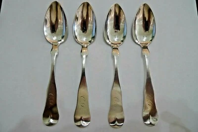 ANTIGUAS CUATRO CUCHARADITAS DE PLATA MONEDAS RARAS "S.N.THOMBSON" PHILADELPHIA **1808** Foto 1 de 4