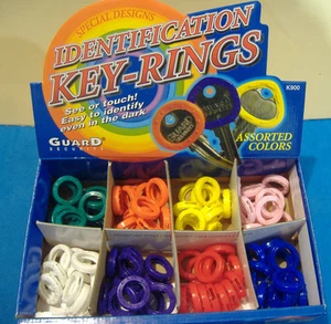 100 PIECE COLORED KEY RING IDENTIFIER DISPLAY KIT - Picture 1 of 3