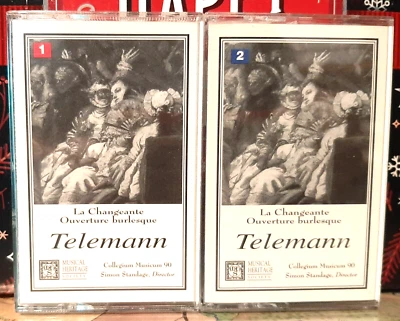 TELEMANN / LA CHANGEANTE / OUVERTURE BURLESQUE 2-CASSETTE SET ~ 1995 MUSICAL HTG - Image 1 of 2