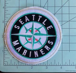 Seattle Mariners Jersey Arm Sleeve Iron on Patch - 4" x 4" - Ship Free in US - Picture 1 of 2