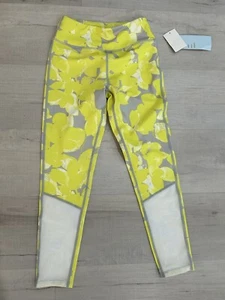 Z by Zella Yellow Floral Leggings Girls Bottoms Activewear Pants M 8/10 NWT - Picture 1 of 3