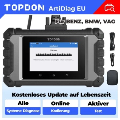 TOPDON Artidiag EU OBD2 Diagnosegerät Alle System ABS für Audi VAG Group 32GB DE - Bild 1 von 4