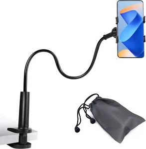 Gooseneck Phone Holder with Clamp Mount, for Bed, 360 Black - Zdjęcie 1 z 7