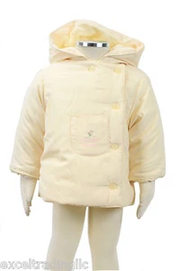 JACADI Girl's Semblant Yellow Vanilla Parka With Hood Size 6 Months NWT $68 - Picture 1 of 5