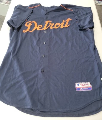 Team Issued #30 Majestic Detroit Tigers Sz 48 Jersey Game Used Worn VTG MLB Blue - Image 1 of 4