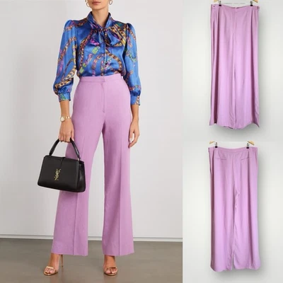 Hugo Boss Wide Leg Trouser Pants Plus Size 16 Acetate Blend Pink 35” Inseam EUC - Image 1 of 4