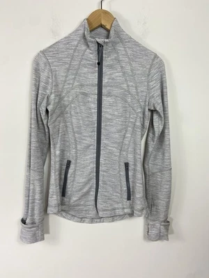 Lululemon Athletica DEFINE JACKET  Grey White Minimal Striped Size 6 - Image 1 of 4