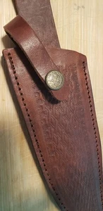 VTG  Genuine Leather  Knife Sheath. 7" Long . 1907 Great State Of Oklahoma.   - Picture 1 of 8