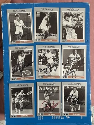 Lot of 17 signed autographed 1991 NetPro Legends Tennis Cards  - Image 1 of 4
