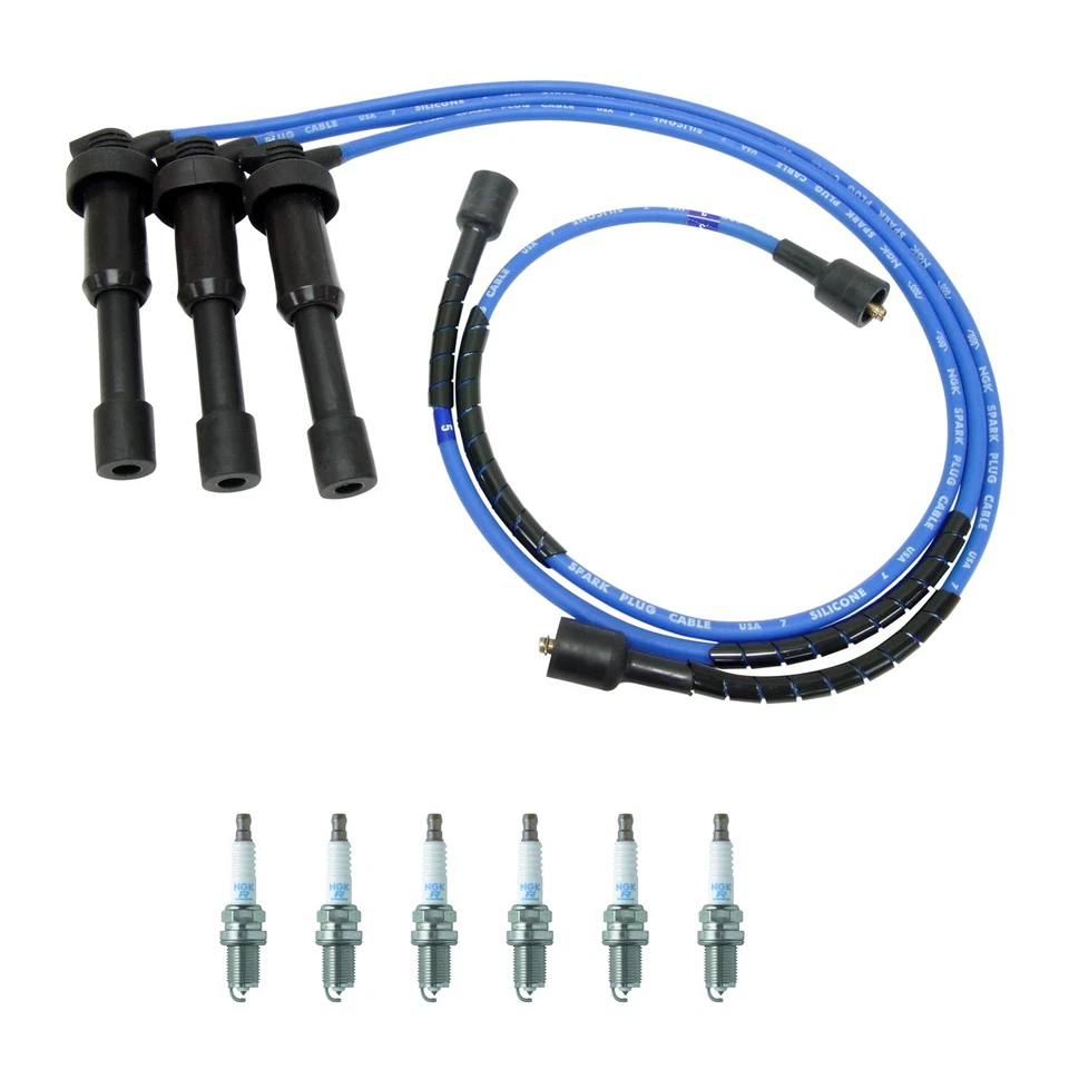 NGK Wire Set And 6 Laser Platinum Spark Plugs Kit for Kia Amanti XG350 3.5L V6 - Изображение 1 из 1