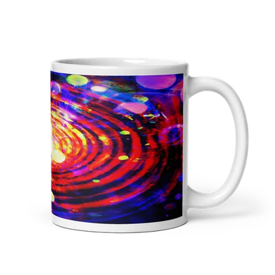 Taza de cerámica Celestial Joy 11 oz - Obra de arte con puntos y círculos arremolinados Foto 1 de 3