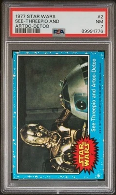 1977 Topps Star Wars C-3PO R2-D2 See-Threepio Artoo-Detoo #2 PSA 7 NM - Image 1 of 2
