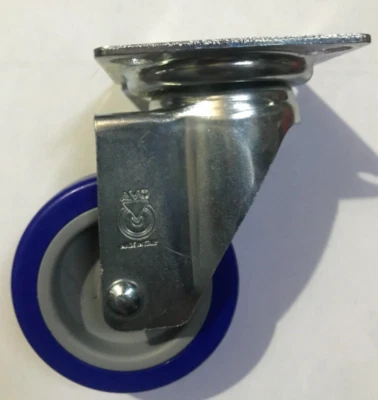 RUOTA CARRELLO MM.60 IN GOMMA SINTETICA PIASTRA GIREVOLE ZINCATA 60X60 PORT 50KG - Immagine 1 di 4