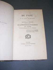 Franc maçonnerie Joseph de Maistre du pape 1883 nouvelle édition reliure - Imagen 1 de 2
