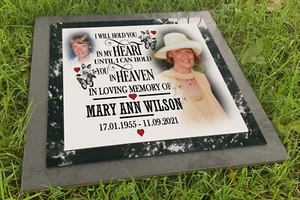 Piedra conmemorativa personalizada, marcador de tumba, lápida de tumba con placa fotográfica. - Imagen 1 de 19