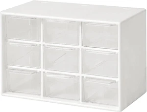 Mini Storage Drawers Small 9 Drawers Organizer Bins Stackable Clear Plastic Box - Picture 1 of 11