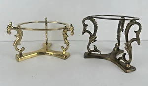 Vintage verzierter Drache Messing Kugel Stativ Halter - 2er Set - Bild 1 von 15