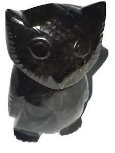 OWL Stone DARK serpentine Hand Carved Inuit Eskimo style 3.5" Tall New UNSIGNED. - Bild 1 von 12