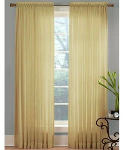 Miller Curtains Sheer Angelica Voile 59" x 84" Window Curtain Panel - Desert - Picture 1 of 3