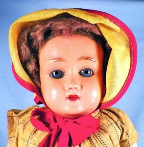 Celluloid Doll Glass Eyes Turtle Schutz Marke 17in Composition Body Antique - Picture 1 of 11