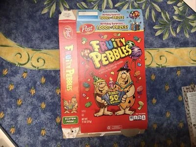 post fruity pebbles cereal 50th birthday box, flat - Image 1 of 2