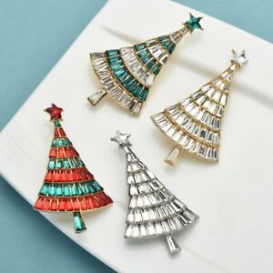 Shining Christmas Tree Brooches Fashion Party Pins Women Unisex Kid Jewelry Gift