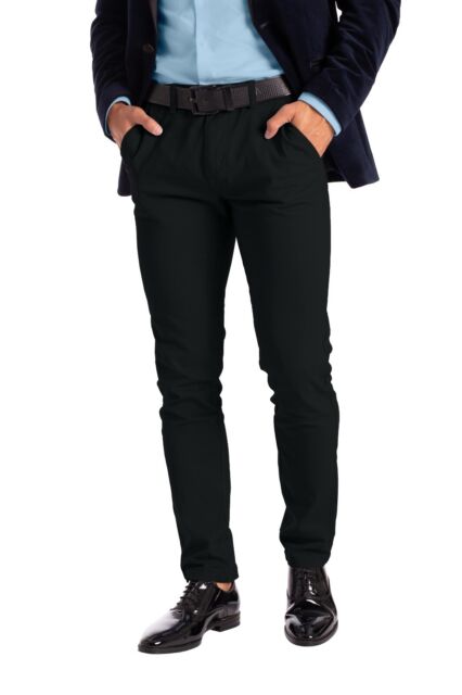  Pantalones largos de vestir para hombre, con estilo, sin  cierre, súper elásticos, para correr, pierna de ejercicio, pantalones largos  para vestir, Negro - : Ropa, Zapatos y Joyería