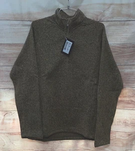 Devon & Jones Mens 1/4 Zip Sweater Size Small Khaki Heather Raglan NWT LBB76 - Picture 1 of 4