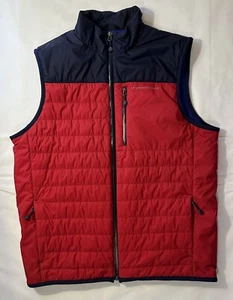 Vineyard Vines Performance Fleece Lined Vest Red Blue Colorblock Size Medium - Picture 1 of 6