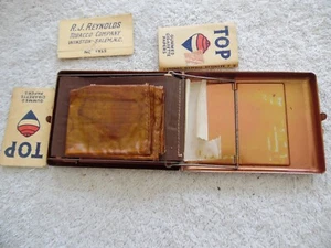 Vintage MCM TOP Cigarette Rolling Machine Metal Tobacco Case Papers & Matches - Picture 1 of 5
