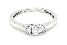 14k Gold 3 Stone Past Present Future 0.30 cts Natural Diamond Engagement Ring