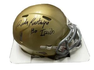 Rudy Ruettiger “Go Irish” Signed Notre Dame Speed Mini Helmet JSA - Picture 1 of 3