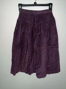 Vintage Purple Corduroy Skirt B. D. Star Modest Knee Length Size 3 - Picture 1 of 4