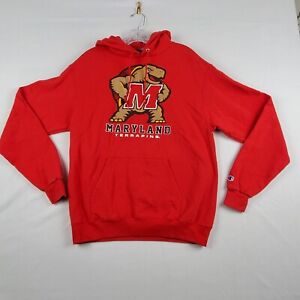 Champion Hoodie Mens Large Red Maryland Terrapins Basketball Performance Logo