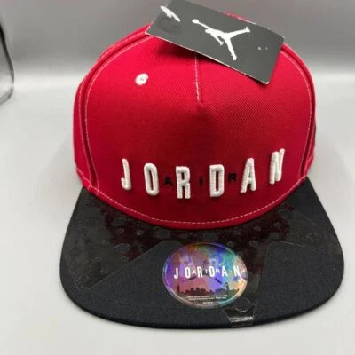 Gorra Air Jordan Hombre Roja Negra Bordada Jumpman Snap Back Cap Foto 1 de 4
