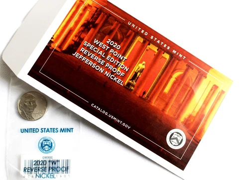 2020 W Jefferson West Point REVERSE PROOF Nickel Coin + COA + Original Envelope Cover