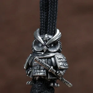 EDC Samurai Owl Paracord Knife Beads Lanyard Brass DIY Tools Outdoor - Picture 1 of 5