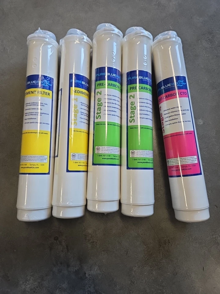 Pure Blue H2O 5PC Reverse Osmosis Filter System Replacement Filters - Image 1 of 1