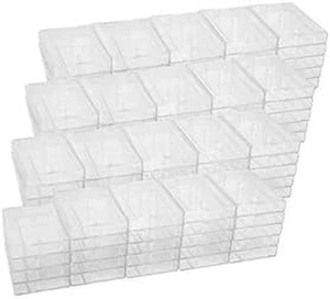 Audio Cassette Tape Case Clear/Clear Square Edge Audio Cassette Tape Storage 100 - Picture 1 of 12