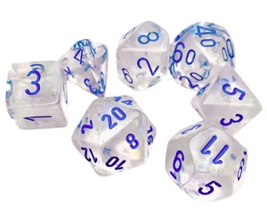Chessex - Borealis Polyhedral 7 Dice Set - Luminary Icicle light blue - Picture 1 of 5