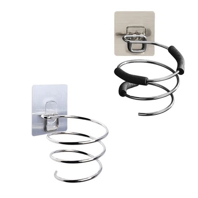  2 Pcs Blowdryer Holder for Wall Mount Hair Rack Bathroom Wall-mounted - Image 1 of 4