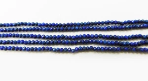 Natural Lapis Lazuli Micro Faceted Round Beads | Lapis 2-2.5 MM | Blue Beads - Picture 1 of 5