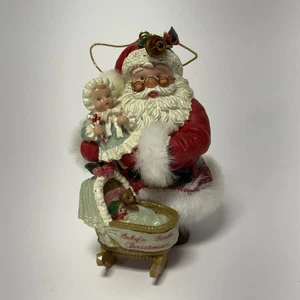 Baby’s First Christmas Ornament Santa Cradle Toys Resin Tree Decor Vintage - Bild 1 von 9