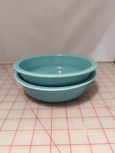 Set of 2 Fiestaware 7 inch  Soup/Cereal Bowls Turquoise HLC - Picture 1 of 3